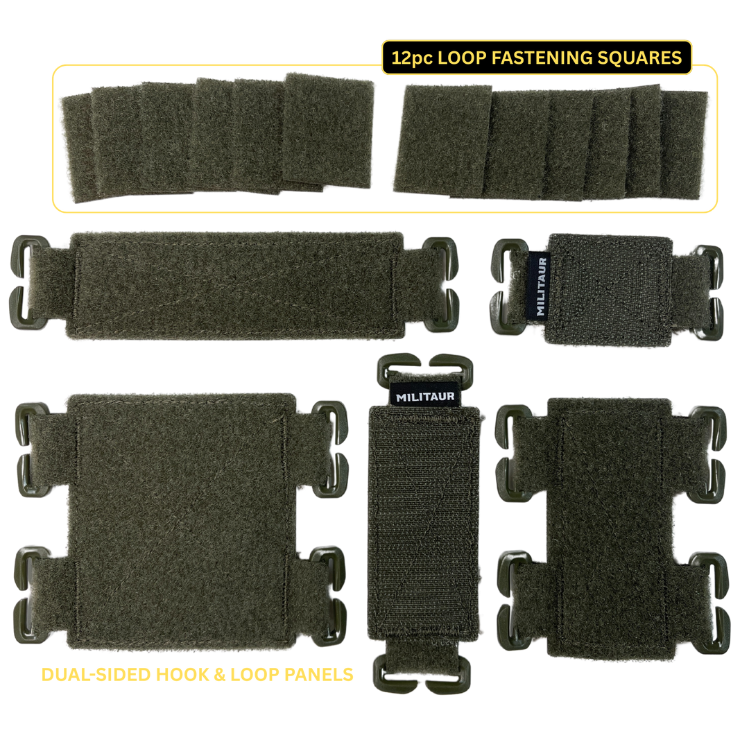 Militaur patch panel set in ranger green what is included per pack