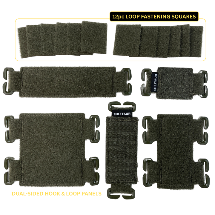 Militaur patch panel set in ranger green what is included per pack