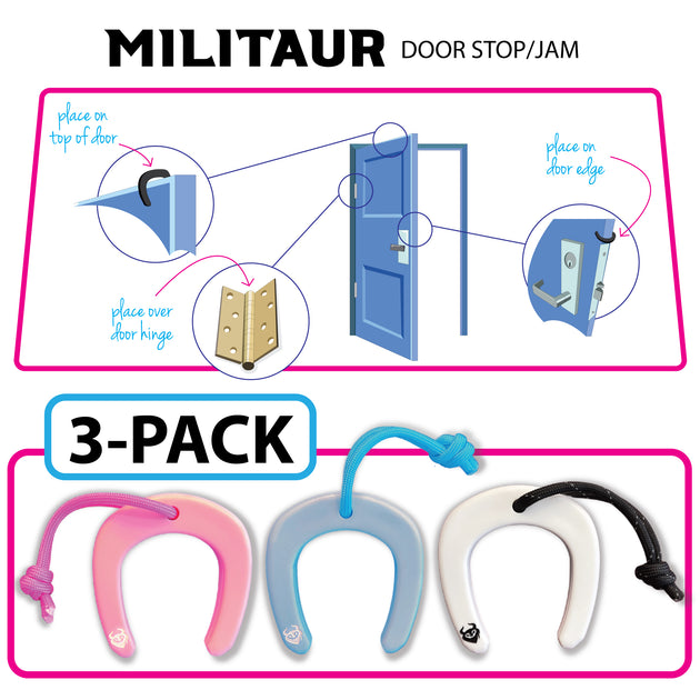 MILITAUR Door Stop/Jam (Pink, Blue, White)