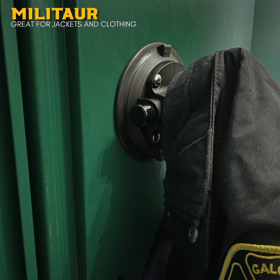 militaur suction handle holding a patrol jacket
