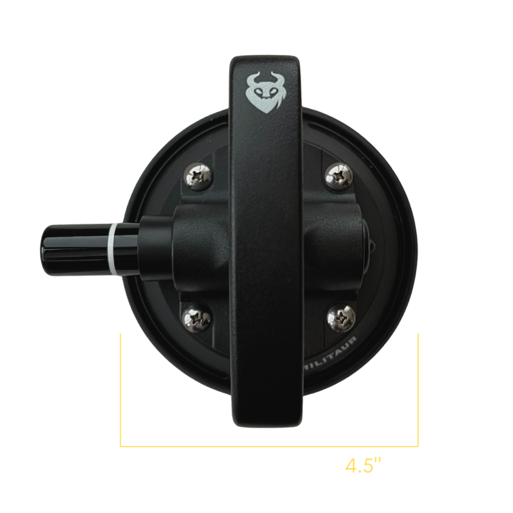 Militaur suction handle from top view showing size
