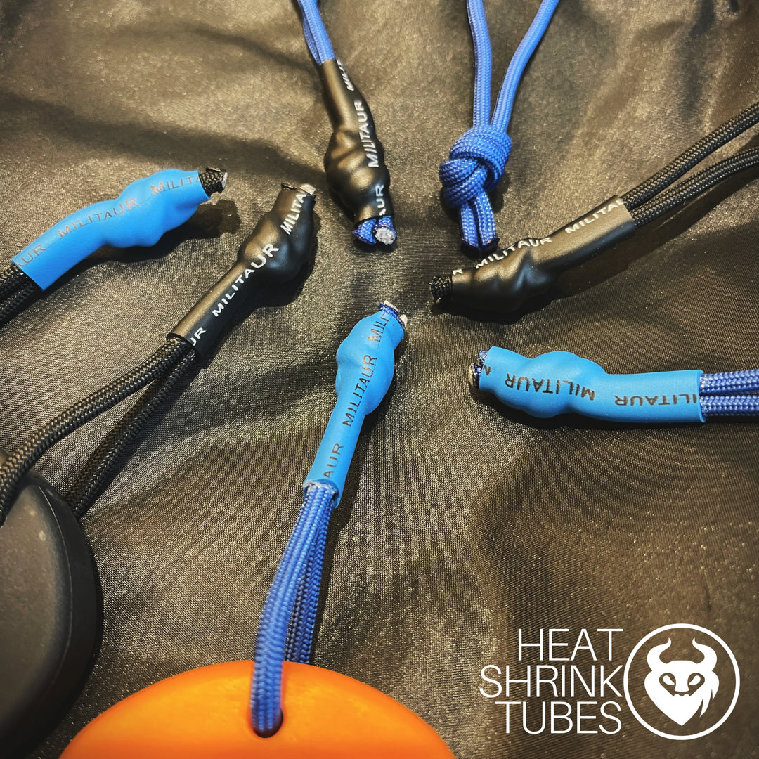 militaur blue and black paracord casing heat shrink tubes