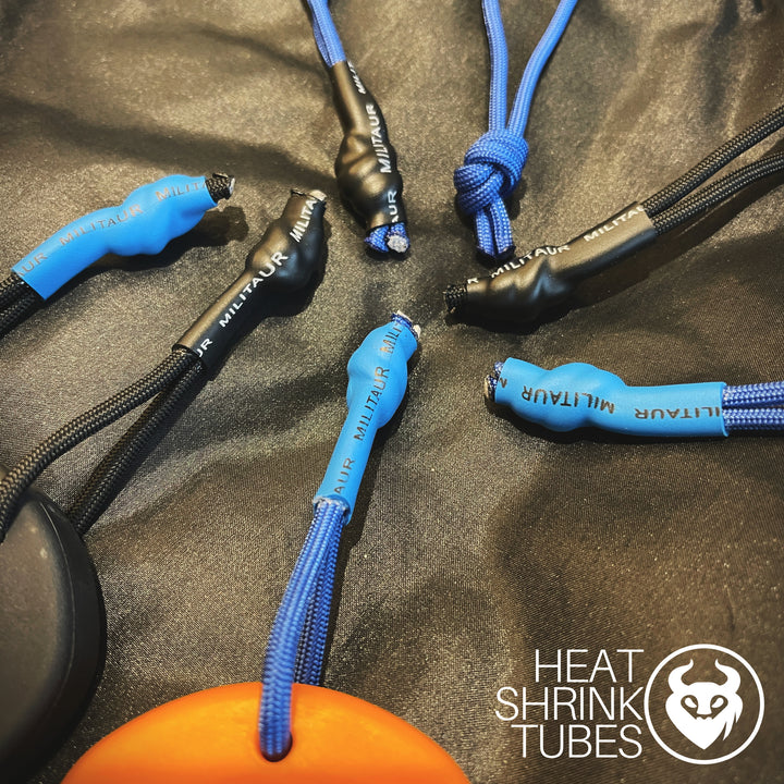 militaur blue and black paracord casing heat shrink tubes