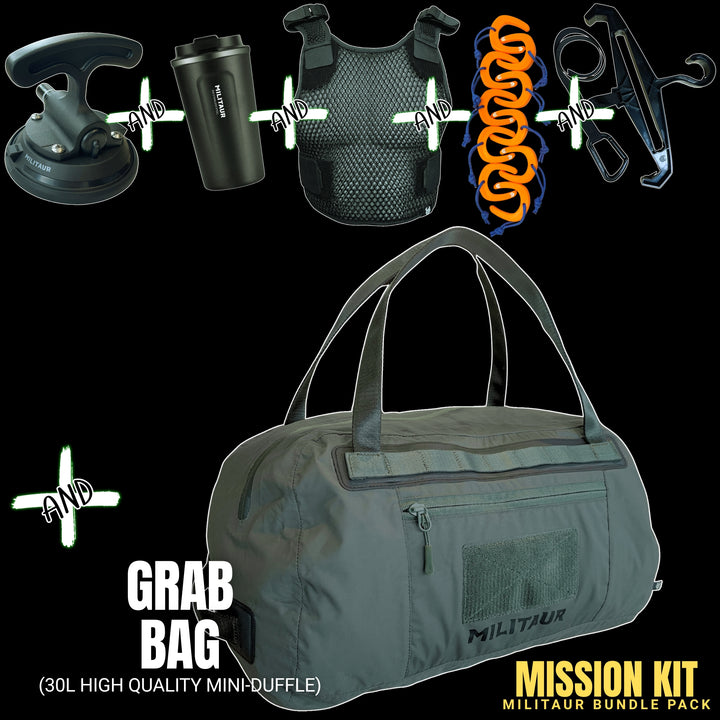 Mission Kit: Door Stops + Hanger + Suction Handle + Grab Bag + Ventilation Vest + FREE MILITAUR Coffee Tumbler