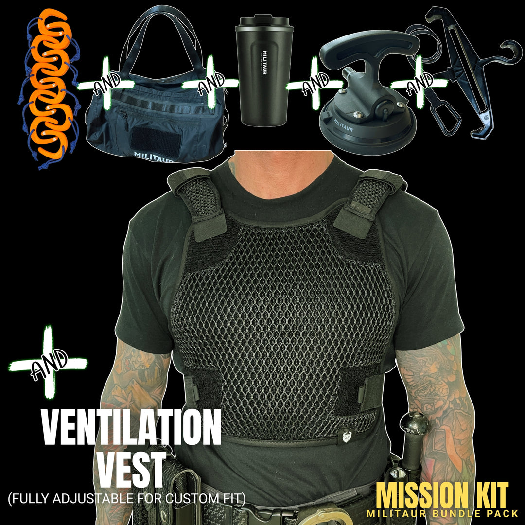 Mission Kit: Door Stops + Hanger + Suction Handle + Grab Bag + Ventilation Vest + FREE MILITAUR Coffee Tumbler