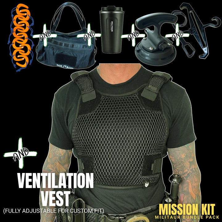 Mission Kit: Door Stops + Hanger + Suction Handle + Grab Bag + Ventilation Vest + FREE MILITAUR Coffee Tumbler