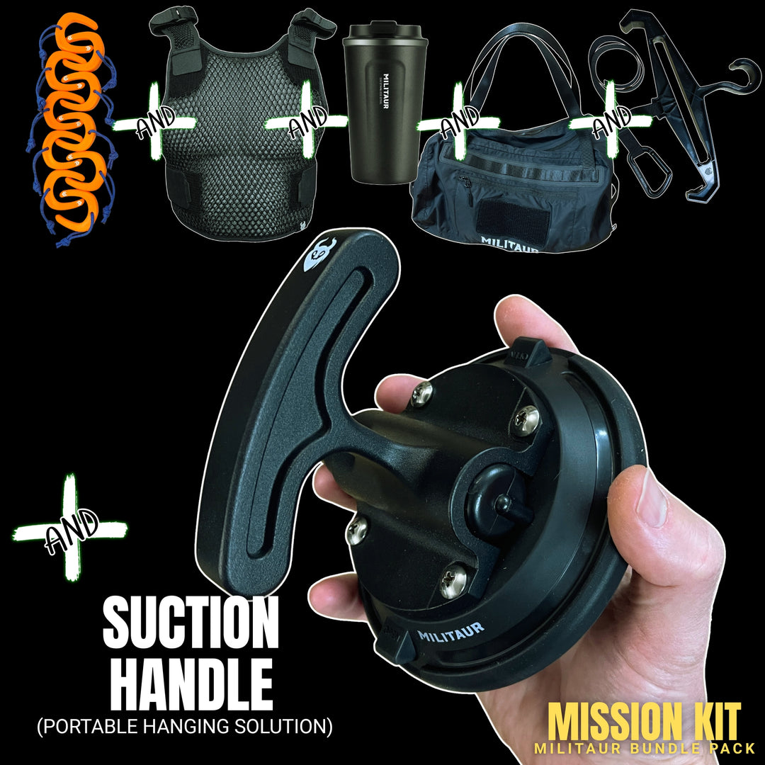 Mission Kit: Door Stops + Hanger + Suction Handle + Grab Bag + Ventilation Vest + FREE MILITAUR Coffee Tumbler