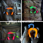 Militaur neon door stop green pink orange in molle for easy to carry perfect for police, cops, law enforcement