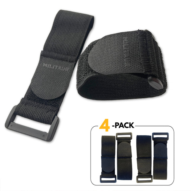 Militaur elastic velcro straps in black