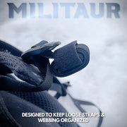 Militaur strap keepers keep loose ruck straps organized and clean