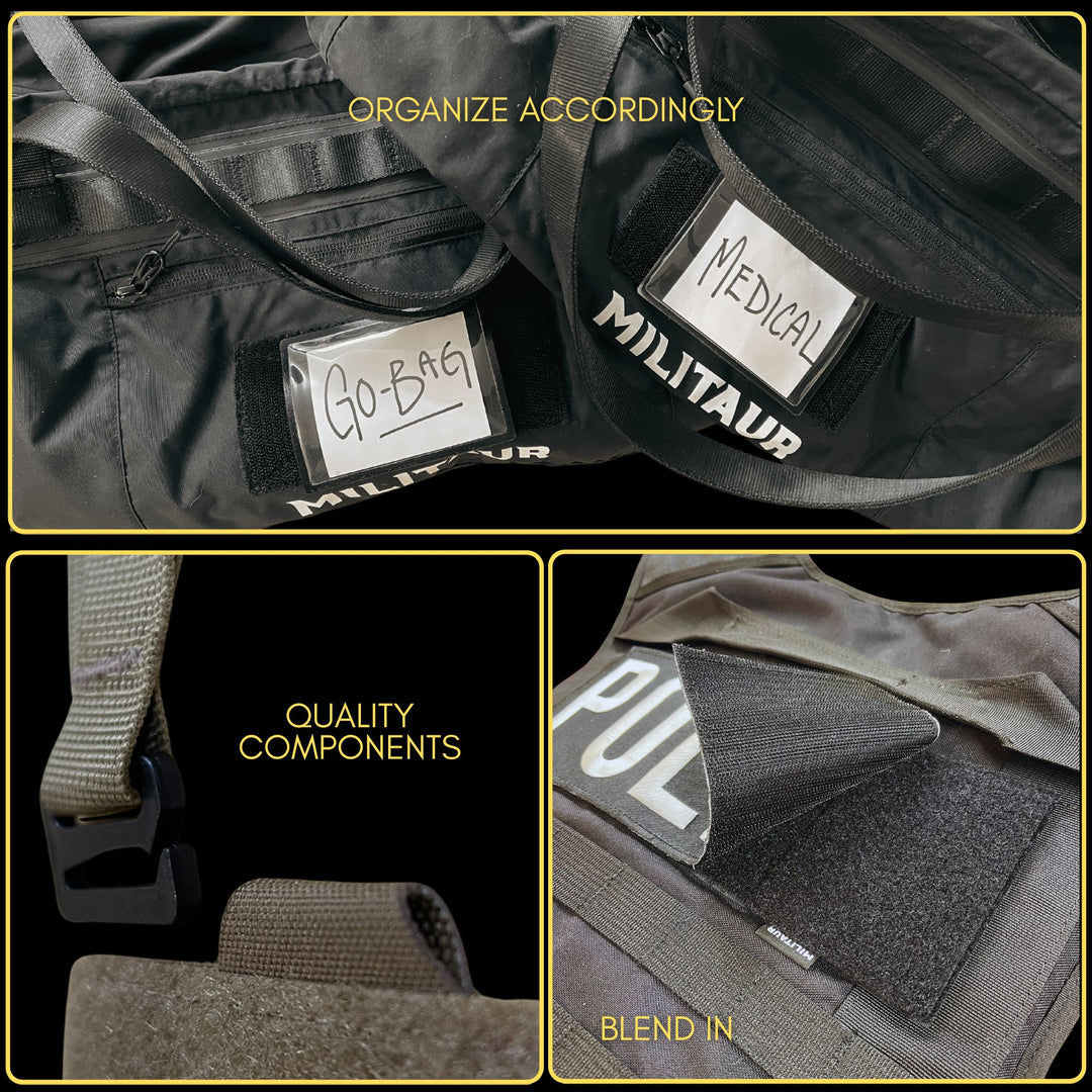 ideas for the Militaur id pocket pack - identify bags. Showing different uses of the ID pocket pack.
