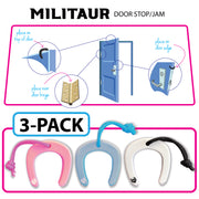 MILITAUR door jams/stops available in pink blue and white